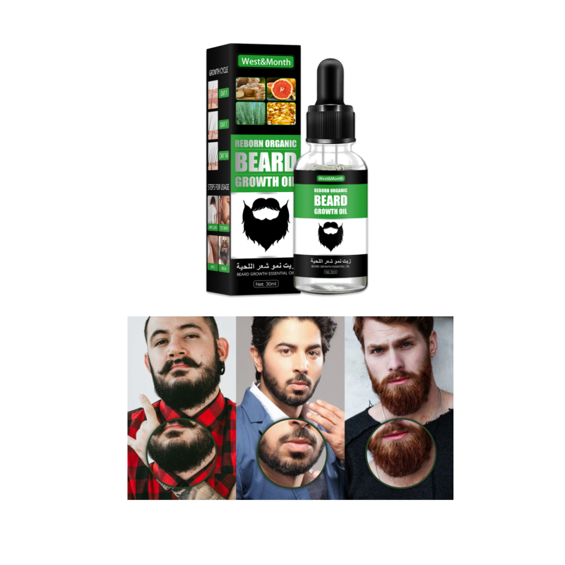 Free Sample Organicl Plant Extract Black Men Beard Oil Nourishing Beard Growth Men Care Growth Beard Essential Oil