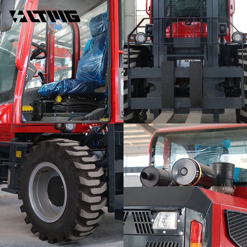 Diesel Forklift Factory - OEM High Power 4000KG 5000KG 4WD Rough Terrain with Cabin