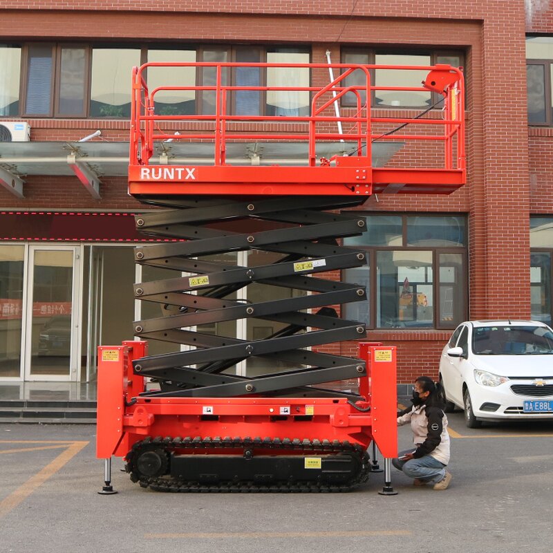 Scissor Lift Table Factory - OEM RUNTX Brand 12m Electric Scaffolding Lifting Platform