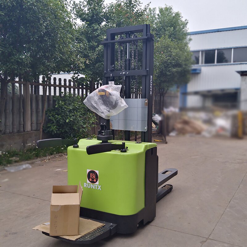 Electric Pallet Truck Manufacturer - OEM RUNTX Band 24V Small 1.5 Ton Straddle Stacker
