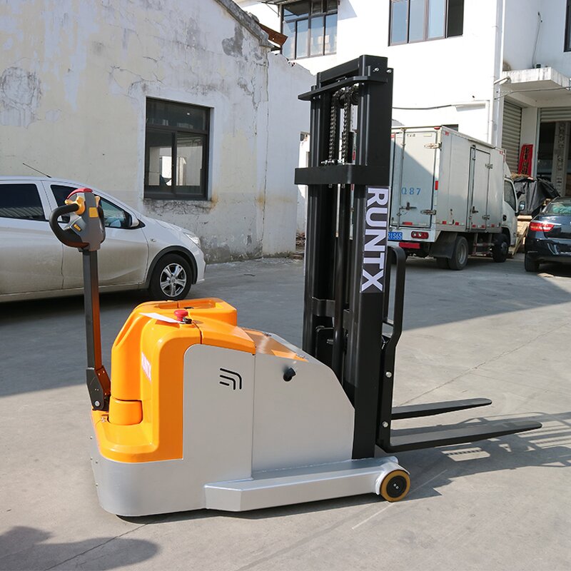 Electric Pallet Stacker Manufacturer - OEM CE 1 Ton Rough Terrain With 3 Big Wheels