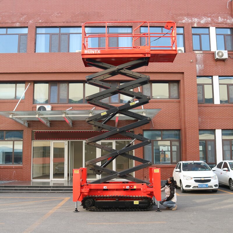 Scissor Lift Table Factory - OEM RUNTX Brand 12m Electric Scaffolding Lifting Platform