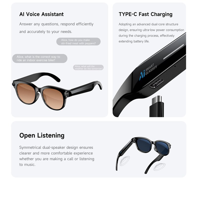 AI Smart Glasses Factory - OEM/ODM Custom With Camera LED Image Recognition Translation