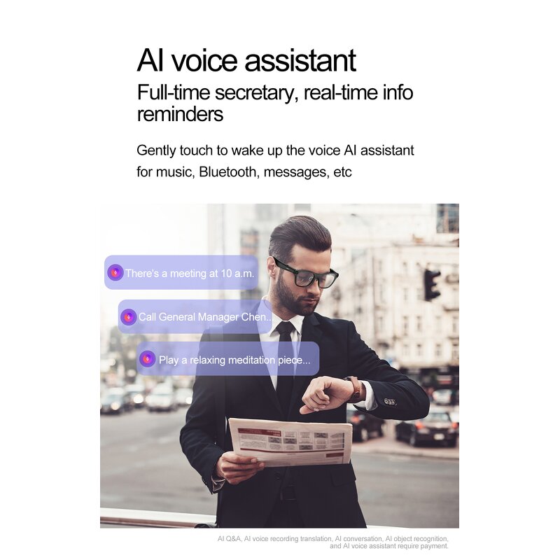 AI Smart Glasses Factory - OEM/ODM Custom Camera 1080P Video Shoot Wifi AI Translation ANC