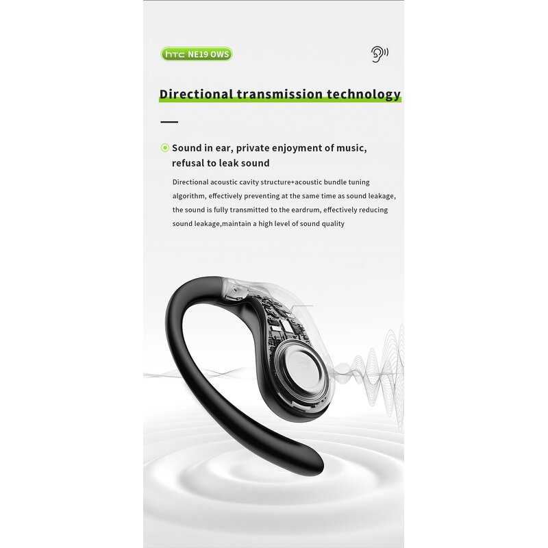 True Wireless Headphones Factory - OEM/ODM Custom HTC NE19 AI OWS HD Sound BT 6.0 Sports
