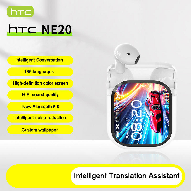 Chatgpt Earphone Factory - OEM/ODM Custom NE20 Real-time AI Translation BT 6.0 LCD Screen