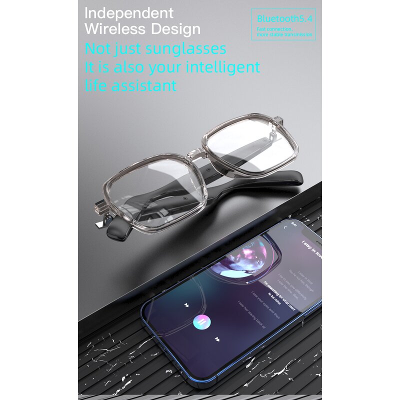 Smart Glasses Factory - OEM/ODM Custom Anti Blue Light Touch Control Air Conduction Wireless