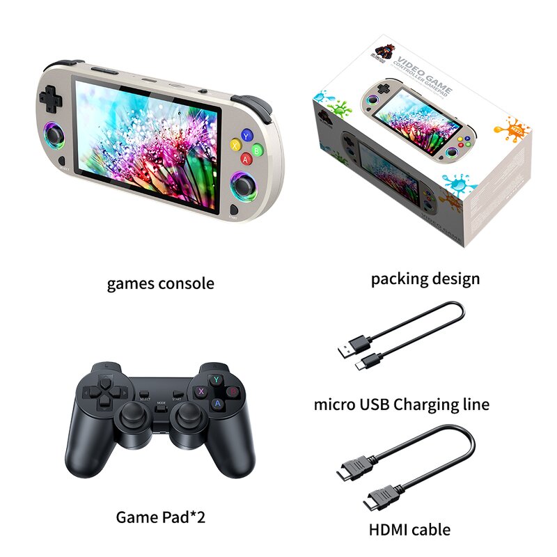 Handheld Game Console Factory - OEM/ODM Custom 5.0inch IPS 1080P RGB 3D Rocker Joystick
