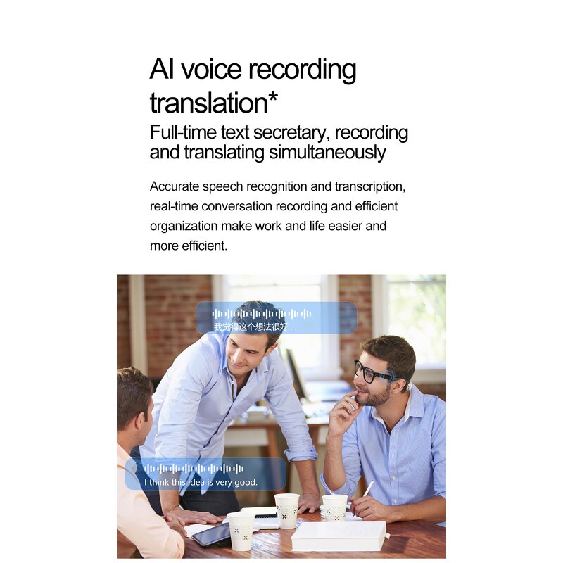 AI Smart Glasses Factory - OEM/ODM Custom Camera 1080P Video Shoot Wifi AI Translation ANC