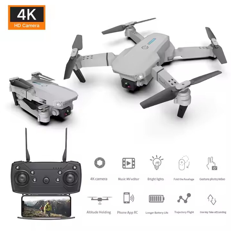Drone Factory - OEM/ODM Custom E88 4K HD Photography Quadcopter Dual Camera Flow Hover