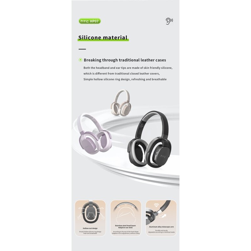 Wireless Headset Factory - OEM/ODM Custom HP07 BT 6.0 360° Surround Sound Ai Translation