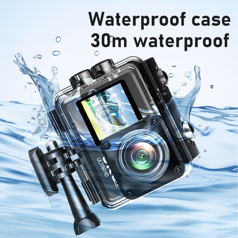 Action Camera Factory - OEM/ODM Custom Upgrade 6K Dual Screen Loop Recording WIFI 30M