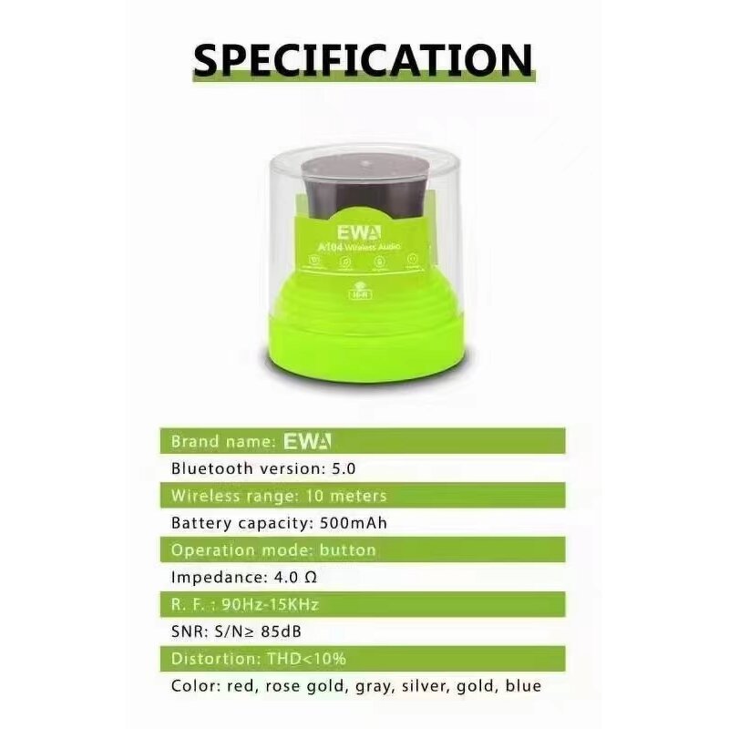 BT Speaker Factory - OEM/ODM Custom EWA A104 High Quality Wireless Mini Portable Bass