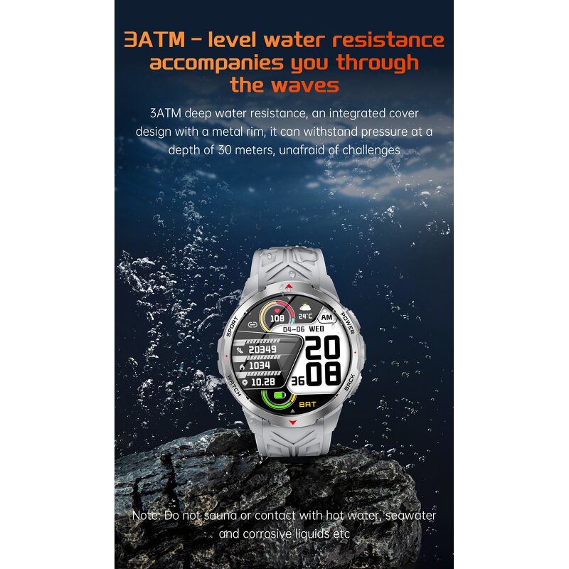 Smart Watch Factory - OEM/ODM Custom 1.7" BT Call Flashlight Compass 3ATM