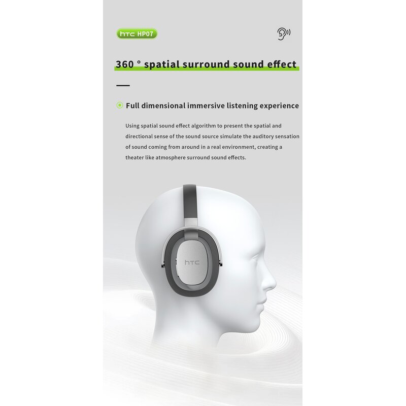 Wireless Headset Factory - OEM/ODM Custom HP07 BT 6.0 360° Surround Sound Ai Translation