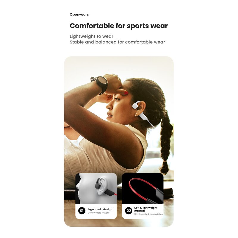 Bone Conduction Headphones Factory - OEM/ODM Custom AS22 Open-Ear Lightweight 24g V5.2