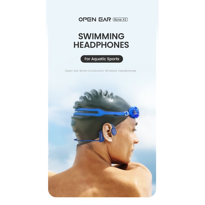 Swimming Headphones Factory - OEM/ODM Custom V5.2 8GB MP3 IP68 Waterproof Bone Conduction