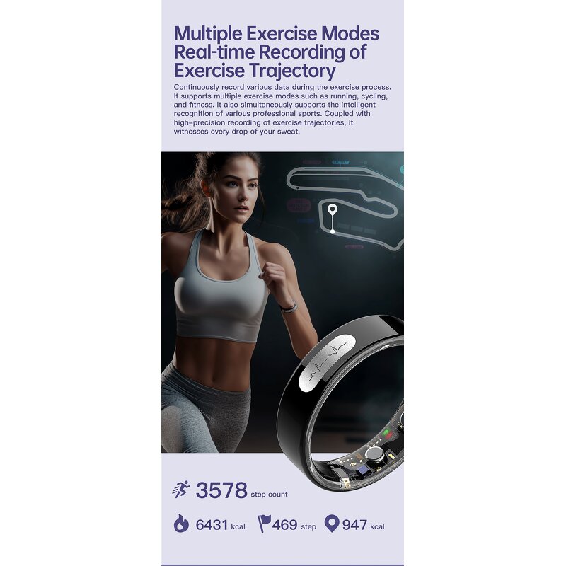 ECG Smart Ring Factory - OEM/ODM Custom AI Body Temperature Heart Rate 5ATM Fitness