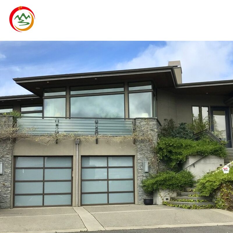 Automatic Sliding Garage Door Factory - OEM Modern 8x7 Clear Frosted Steel Rolling