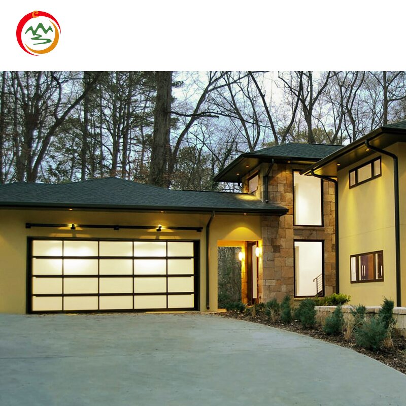 Automatic Garage Door Factory - OEM High Quality Modern Black Frame Tempered Glass