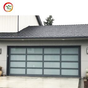 Glass Garage Door Manufacturer - OEM Modern Frosted Anti-Theft Black Aluminum Alloy