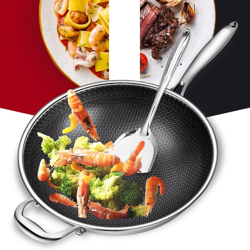 Non-stick Frying Pan Manufacturer - OEM Hot Selling Honeycomb 32cm Cookware Set