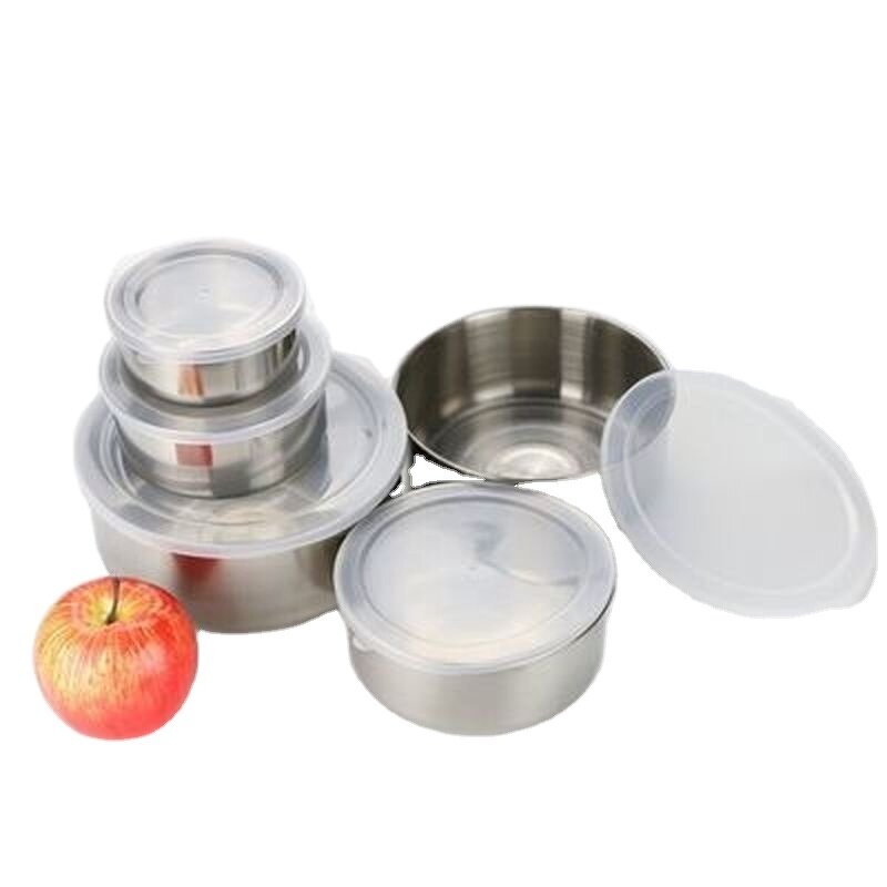 Mixing Bowl Set Manufacturer - OEM Hot Sale 5 Pcs Set Stainless Steel Fresh Box