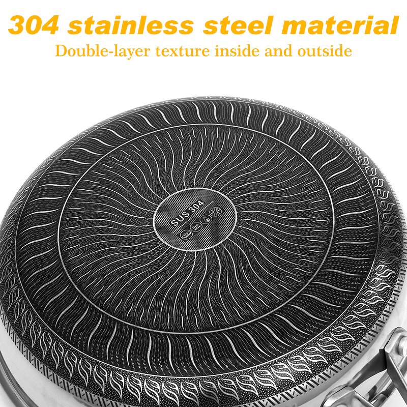 Non-stick Pan Manufacturer - OEM SS304 Stainless Steel 28cm for Gas Induction