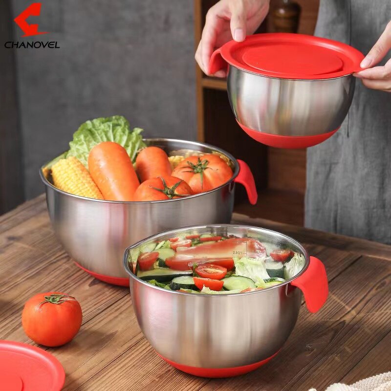 Mixing Bowl Set Manufacturer - OEM Hot Sale Stainless Steel with Handle Pour Spout