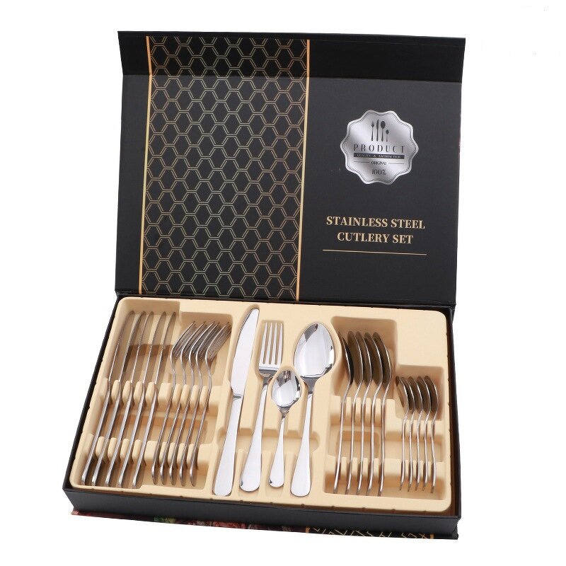 Cutlery Set Factory - OEM High Quality Stainless Steel 24pcs with Luxury Gift Box