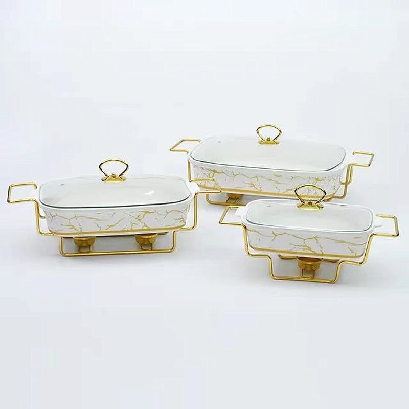 Alcohol Stove Factory - OEM High Quality Gold Ceramic Buffet Food Warmer