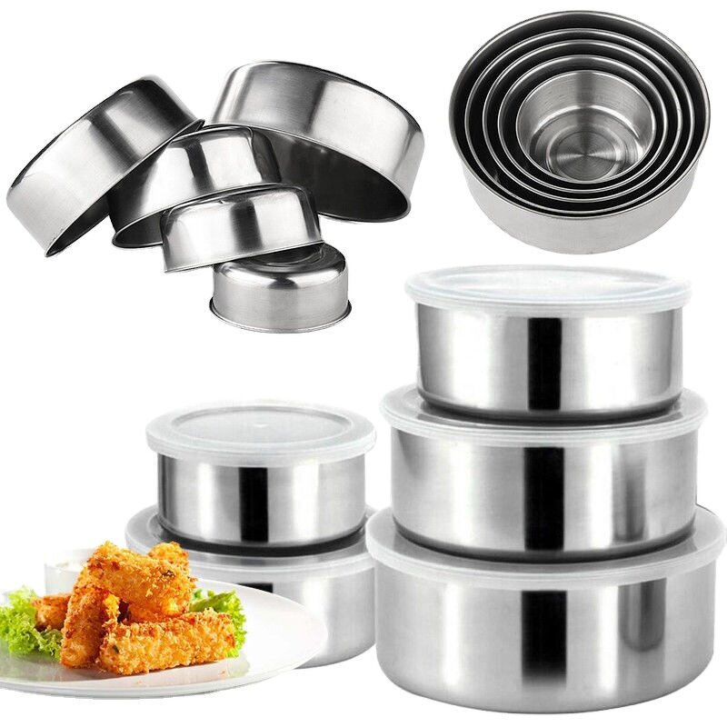 Mixing Bowl Set Manufacturer - OEM Hot Sale 5 Pcs Set Stainless Steel Fresh Box