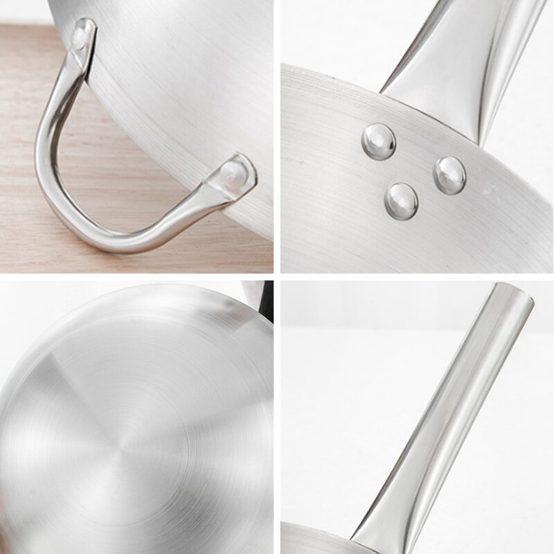 Stainless Steel Wok Manufacturer - OEM Professional Kitchen Utensils Fry Pan Cookware