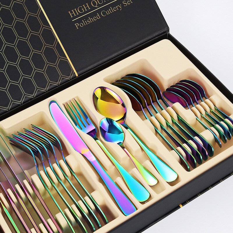 Cutlery Set Factory - OEM High Quality Stainless Steel 24pcs with Luxury Gift Box