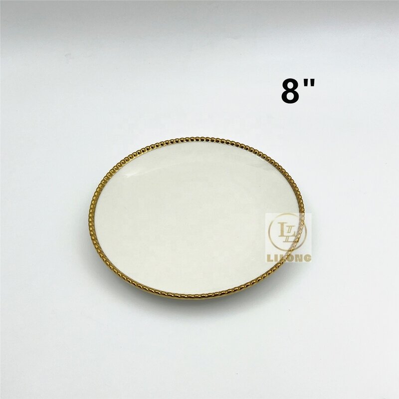 Ceramic Plates Factory - OEM Luxury Gold Rim Hotel Restaurant Wedding