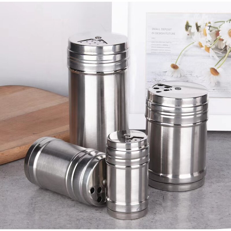 Salt Pepper Shakers Factory - OEM Stainless Steel Barbecue Spice Bottle