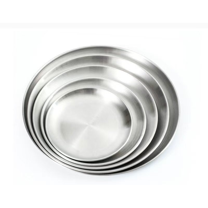 Gold Serving Tray Manufacturer - OEM Luxury Stainless Steel Round Dinner Plate