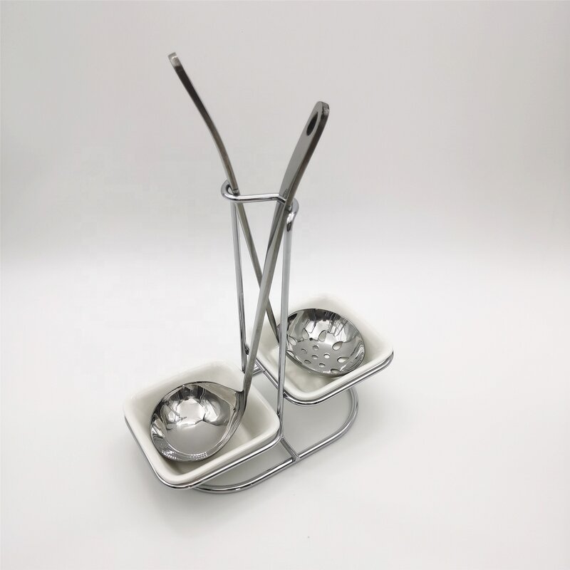 Spoon Rest Rack Manufacturer - OEM Practical Stainless Steel Soup Ladle Colander Holder