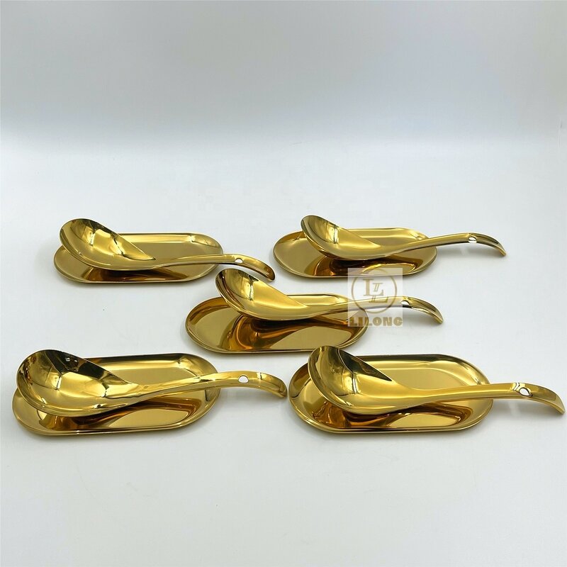 Soup Serving Spoons Set Manufacturer - OEM High Quality Stainless Steel with Plate Buffet