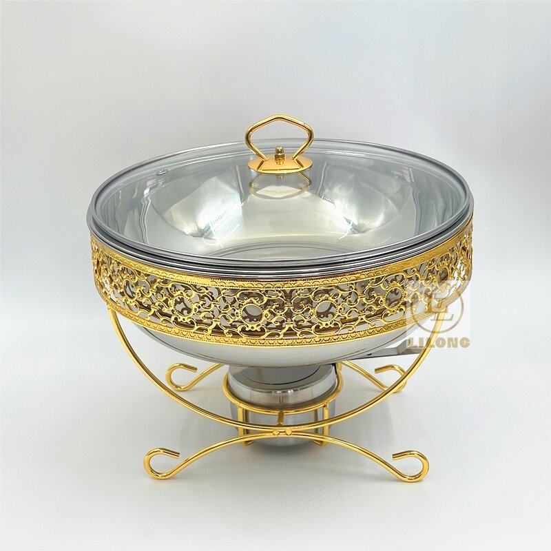 Chaffing Dish Manufacturer - OEM New Arrival Stainless Steel 3.5-4L Gold Food Warmer