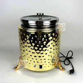 Electric Soup Pot Factory - OEM Luxury 10L Gold Stainless Steel Hammer Pattern Insulated