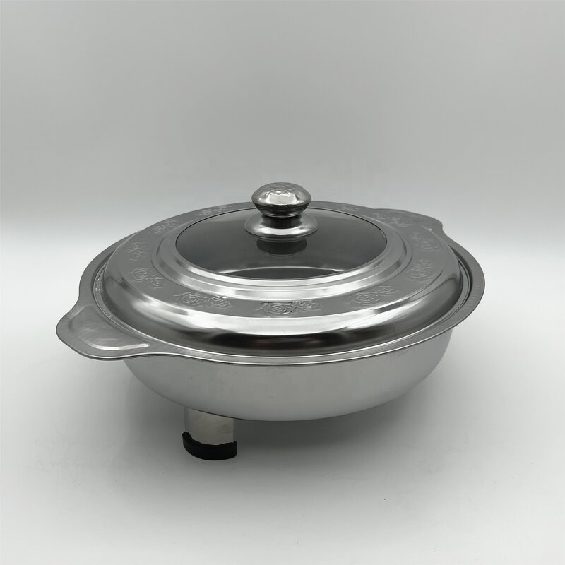 Chafing Dish Manufacturer - OEM Wholesale Stainless Steel Round Dining Stove with Lid