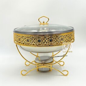 Chaffing Dish Manufacturer - OEM New Arrival Stainless Steel 3.5-4L Gold Food Warmer
