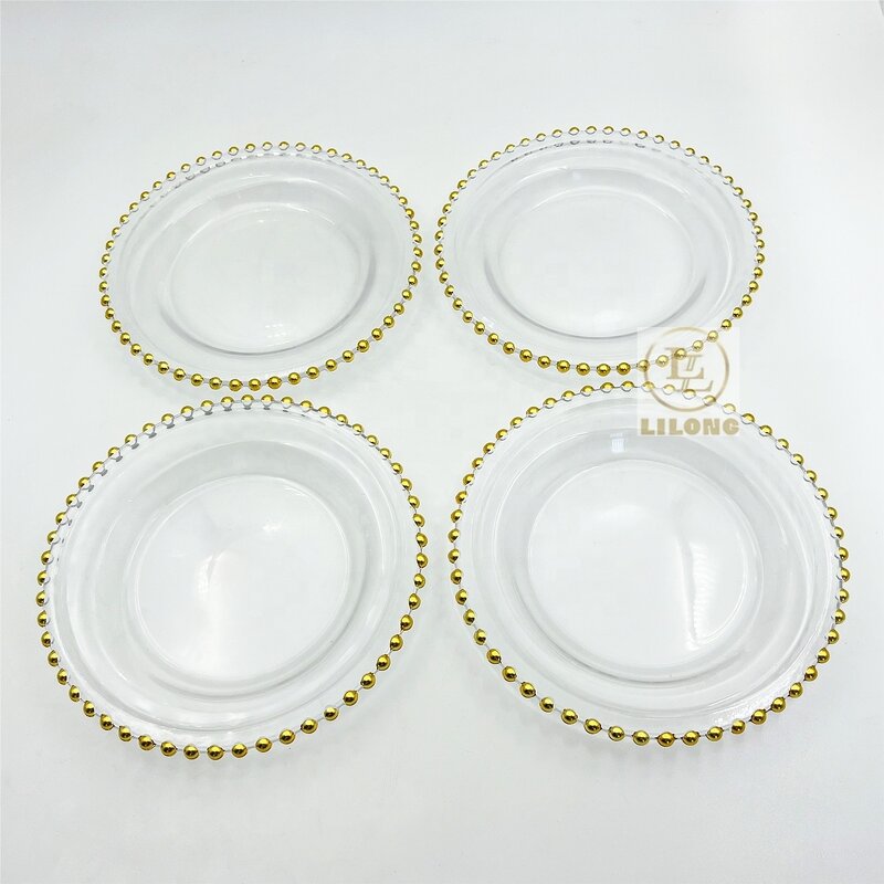 Glass Plates Factory - OEM Luxury 8.5 Inches Decorative Round Clear