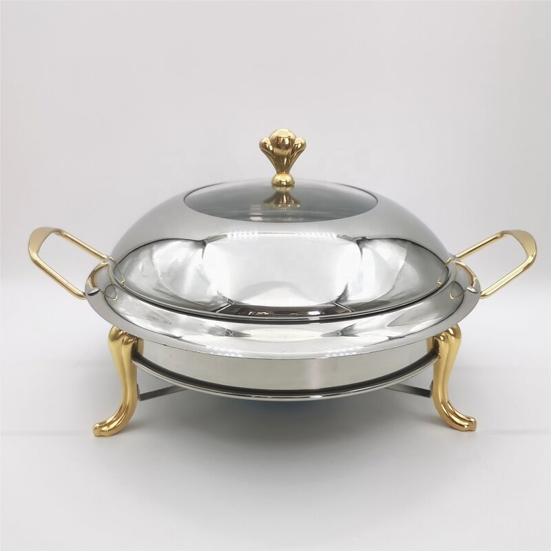 Small Chafing Dish Set Factory - OEM Hot Sale Golden Silver 18-28CM Stainless Steel