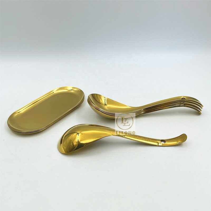 Soup Serving Spoons Set Manufacturer - OEM High Quality Stainless Steel with Plate Buffet