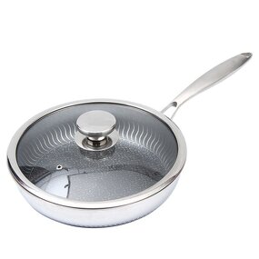 Non-stick Pan Manufacturer - OEM SS304 Stainless Steel 28cm for Gas Induction