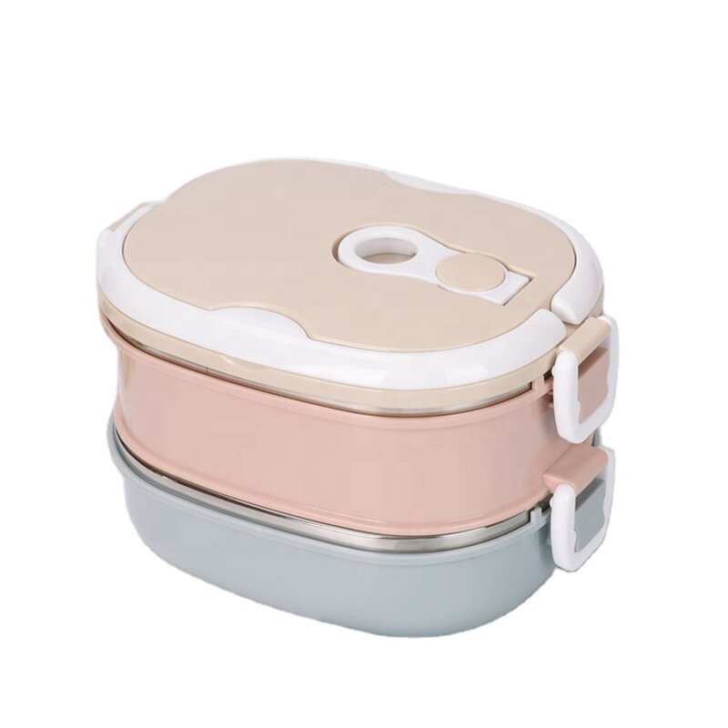 Food Container Lunch Box Factory - OEM SS304 Stainless Steel 3 Layer with Airtight Cover