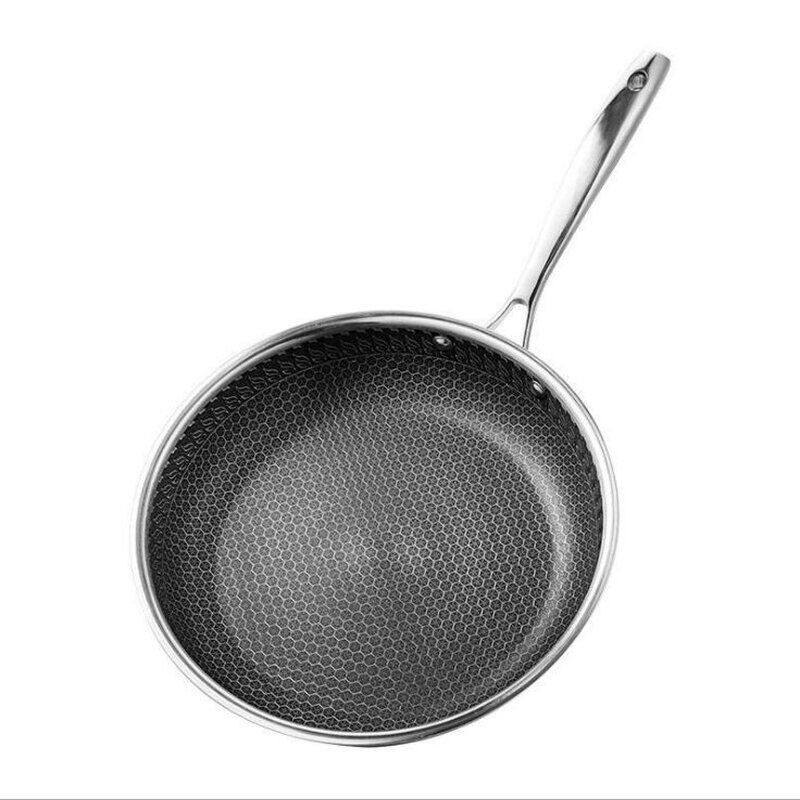 Non-stick Pan Manufacturer - OEM SS304 Stainless Steel 28cm for Gas Induction