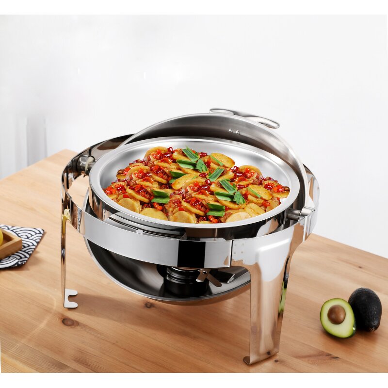 Buffet Food Warmer Manufacturer - OEM High Quality Stainless Steel Round Roll Top